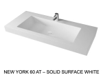 Plan vasque Design, fabrication sur mesure, Largeur 70 à 200 cm x Profondeur 40 à 60 cm, résine minérale ACRYSTONE® SOLID-SURFACE Finition lisse blanc mate, Livraison Offerte et Rapide.